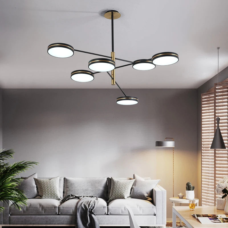 lustre led moderne décoration tuyau érigé éclairage intérieur