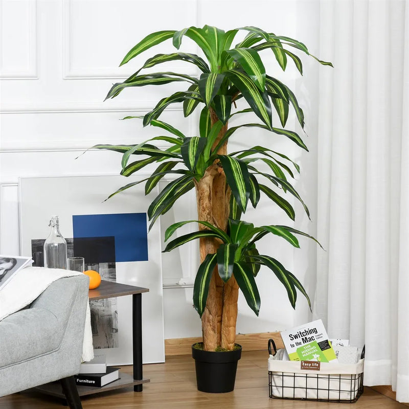 dracaena artificiel avec pot et mousse 66 feuilles