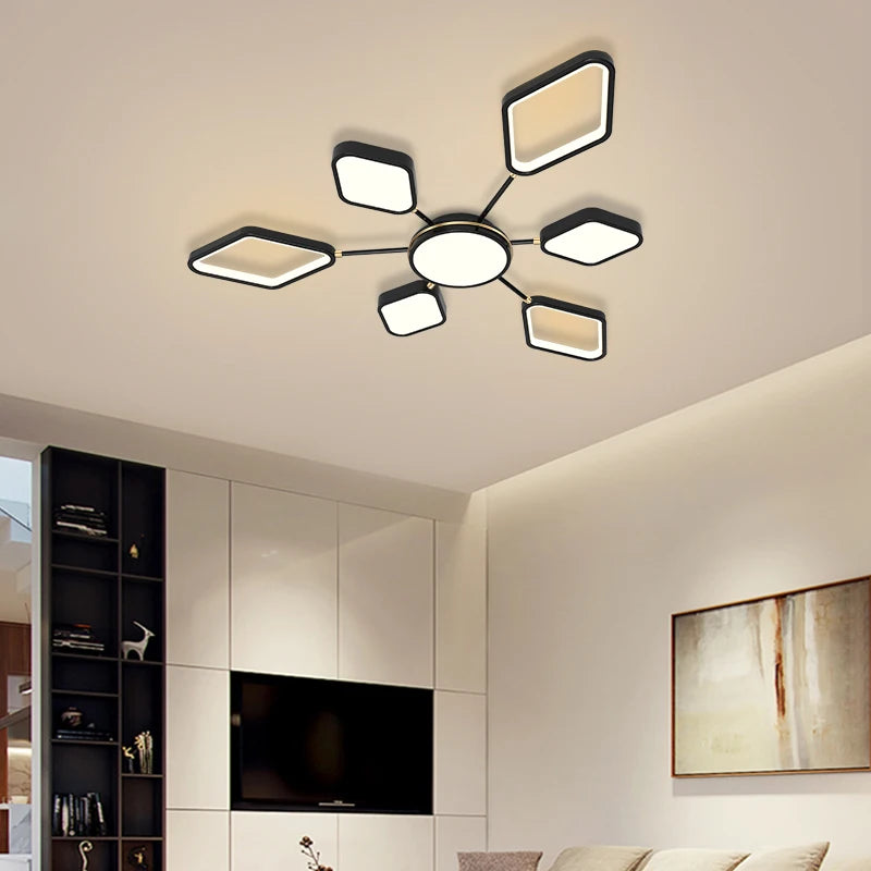 lustre led moderne avec télécommande pour intérieur élégant