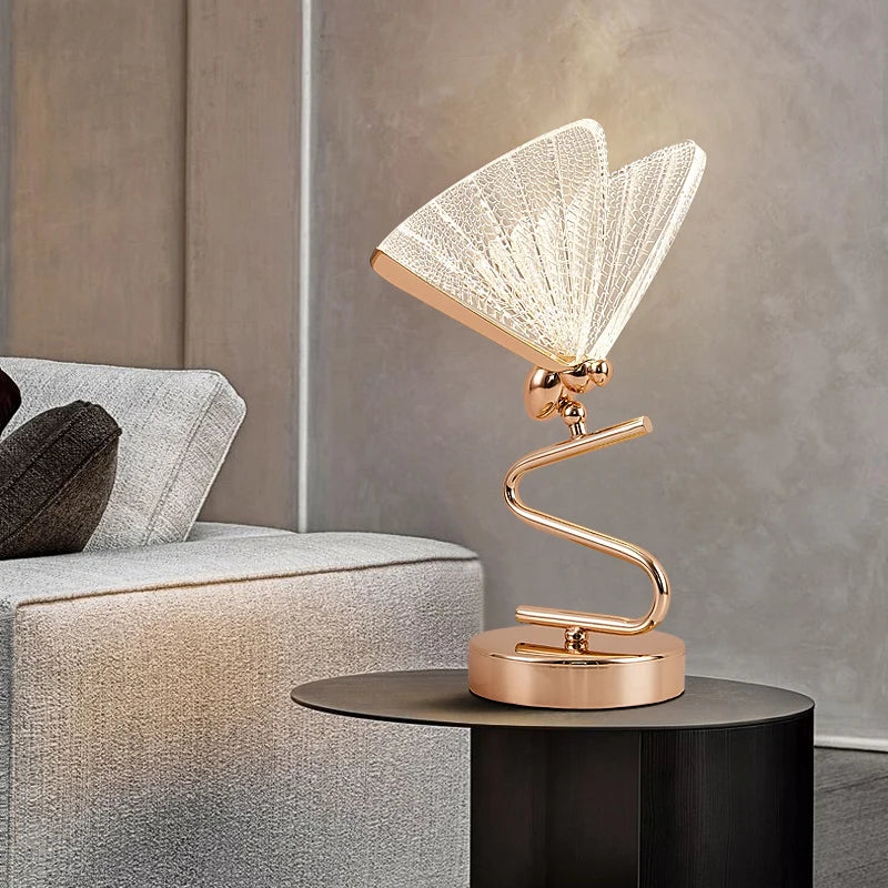 lampe à poser papillon design moderne veilleuse créative luminaire luxe