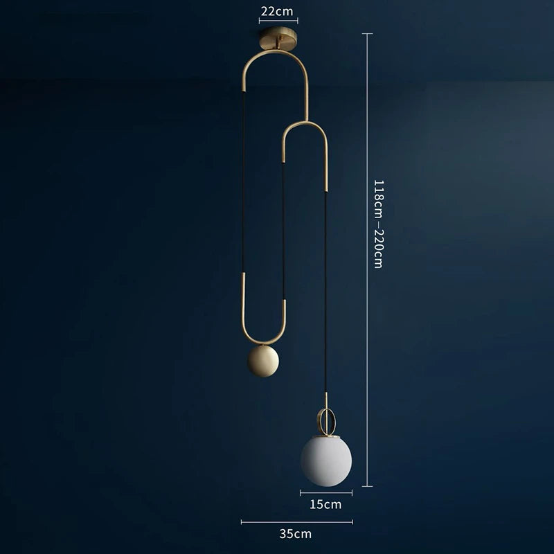 suspension moderne en verre design créatif ajustable pour divers espaces