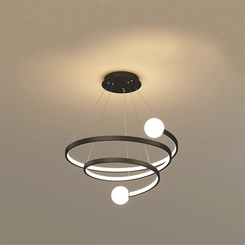 lustre moderne créatif en spirale pour décoration intérieure