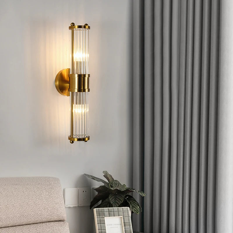 FSS moderne luxe or cristal applique LED Simple coquille lumière pour salon chambre fond chevet escalier allée