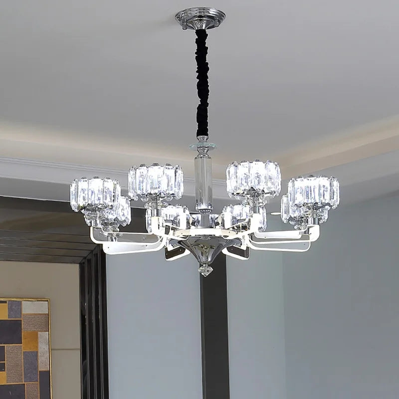 lustre en cristal moderne luxe pour décoration intérieure élégante