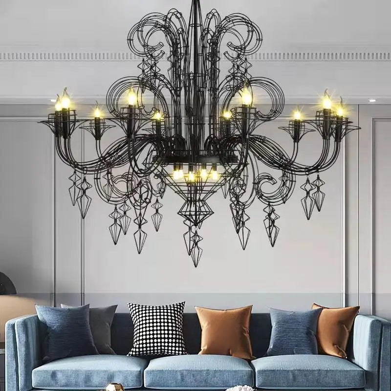 suspension en alliage post-moderne baroque design lumineux