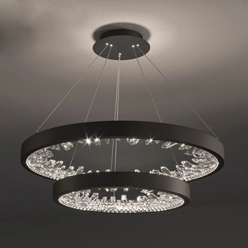 lustre design en cristal lumineux pour décoration moderne intérieure