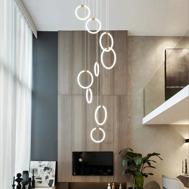 lustre à led moderne en acrylique pour décoration luxe