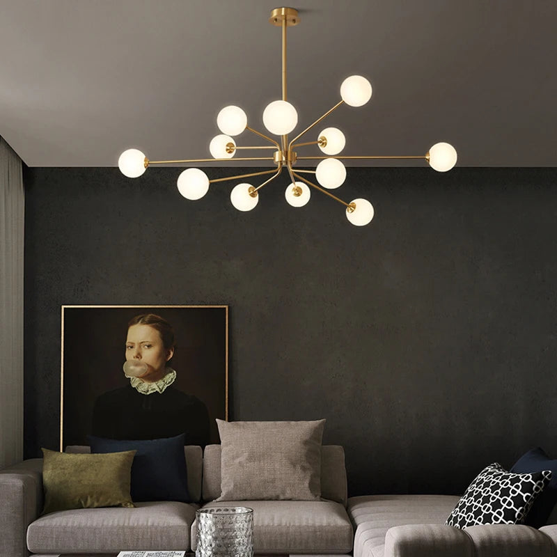 lustre décoratif en cuivre pour un intérieur nordique