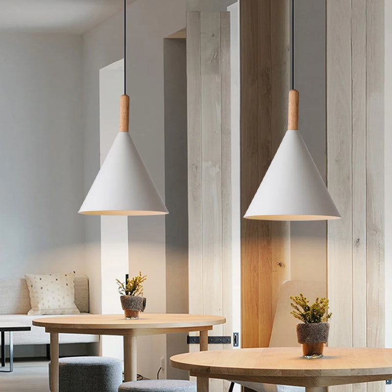 lampe led suspendue en bois design nordique moderne décorative