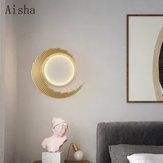 2022 New Year Decoration Wall Lamp Golden Luxury Creative Wall Sconces Nordic Background Wall Bedside Lamp Scandinavian Light