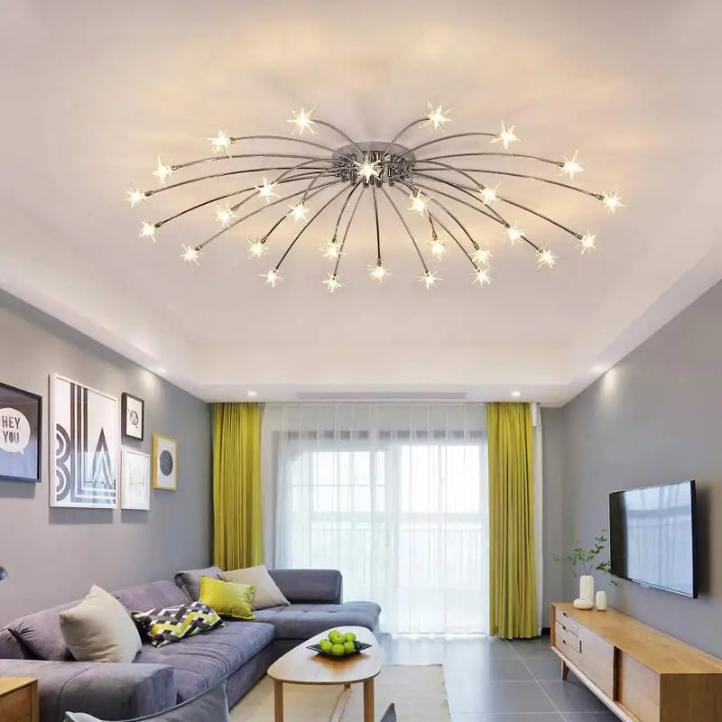 lustre moderne design chrome avec led pour éclairage maison