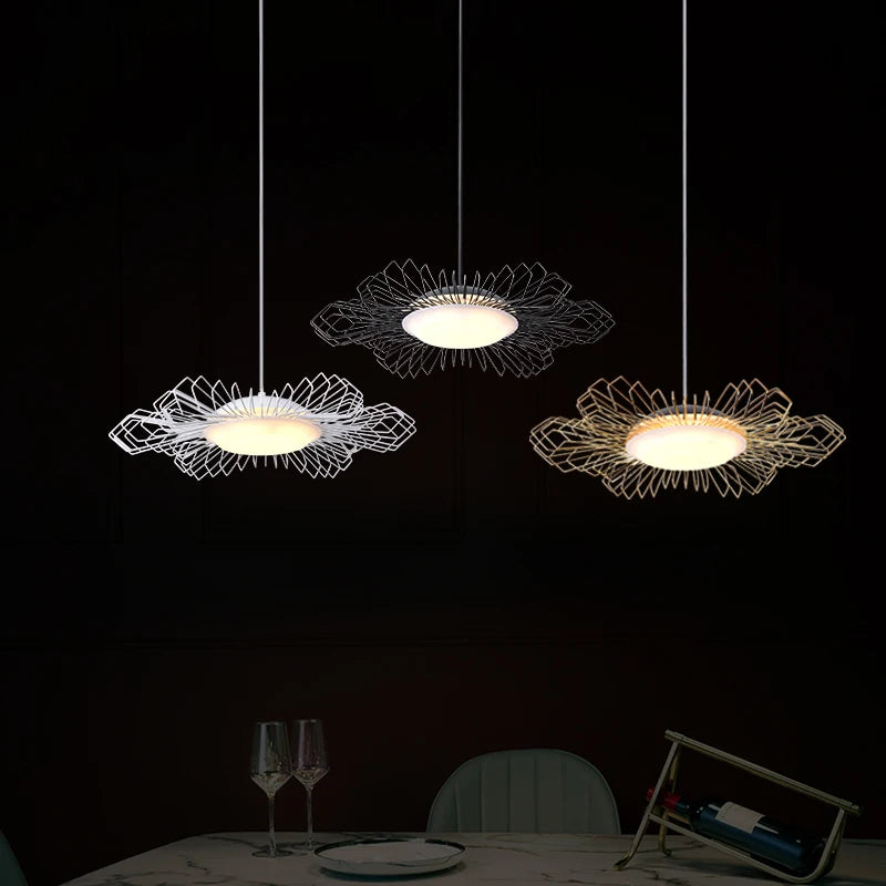 lustre en fer moderne pour décoration intérieure nordique