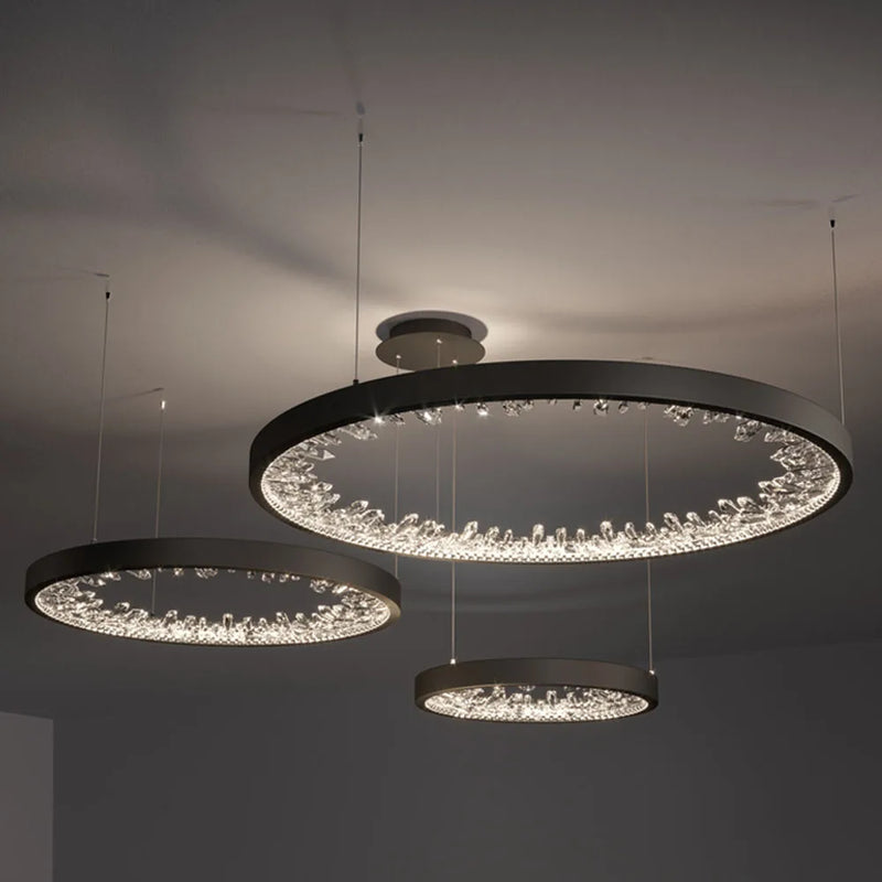 lustre design en cristal lumineux pour décoration moderne intérieure