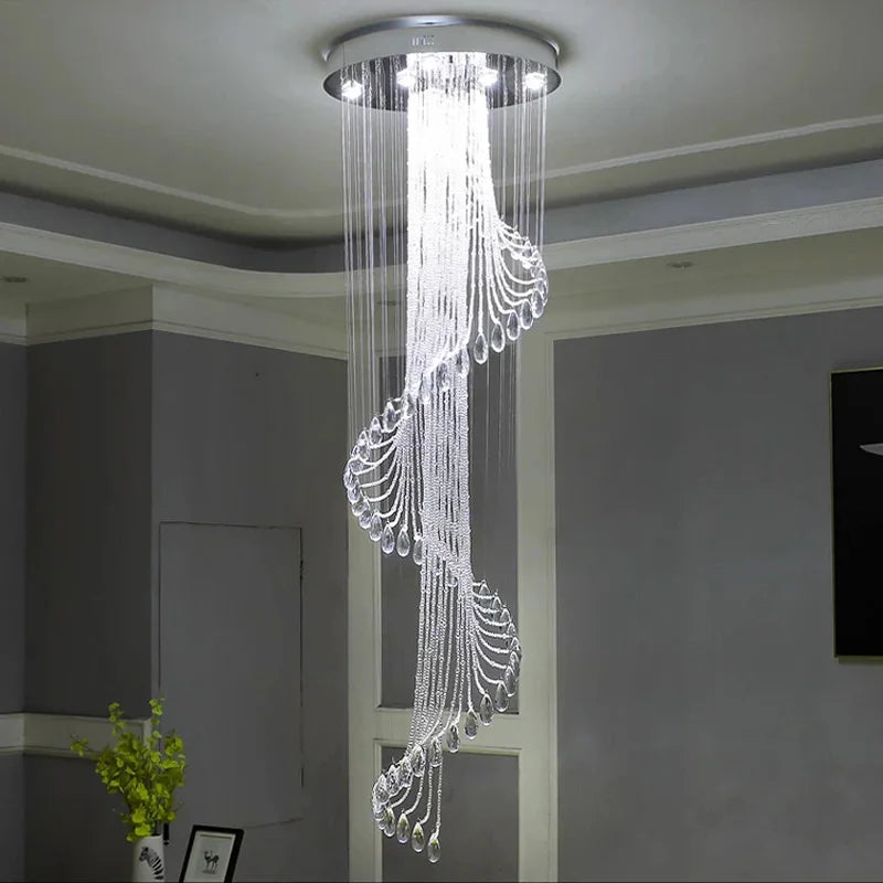 lustre en cristal moderne créatif avec éclairage led