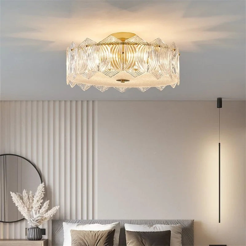 plafonnier en cristal moderne pour éclairage intérieur élégant