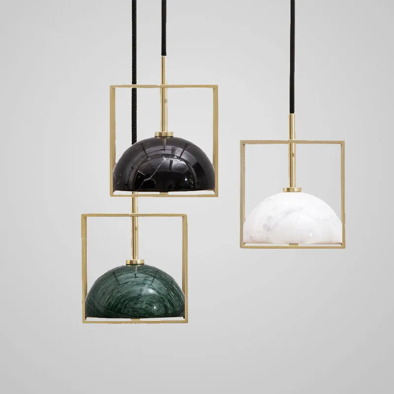 lustre moderne en pierre naturelle pour décoration minimaliste