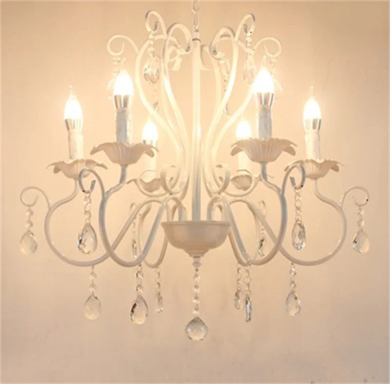 lustre industriel rétro en fer forgé avec cristaux pour décoration intérieure