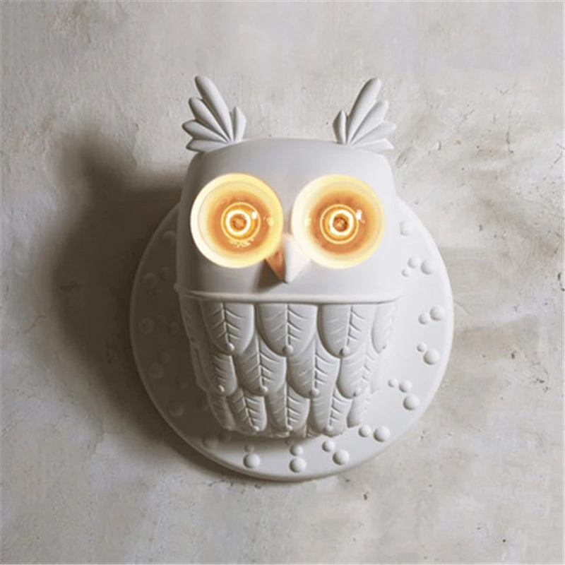 applique murale hibou en résine pour décoration intérieure