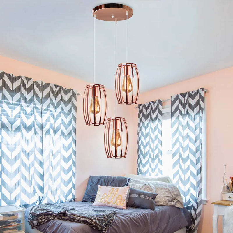 lampe suspendue vintage minimaliste cage fer loft nordique