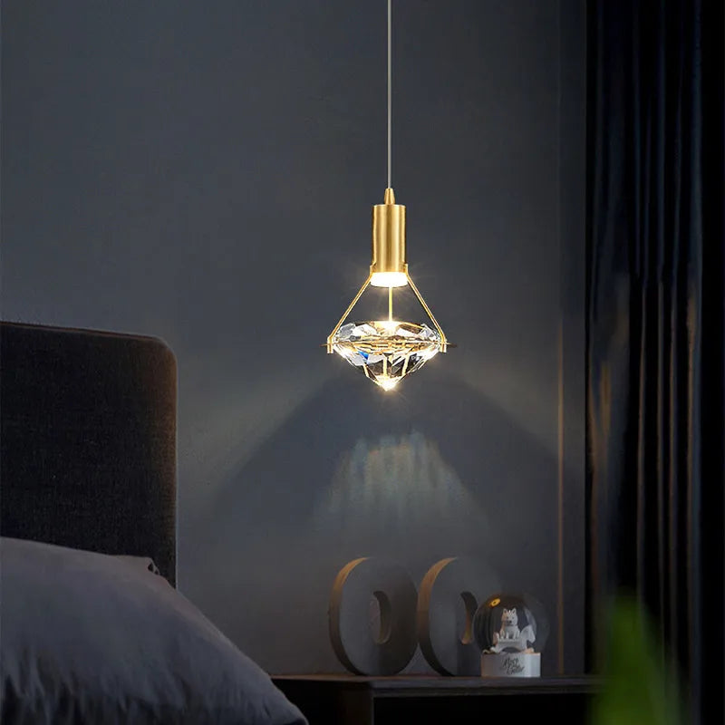 lustre personnalisable postmoderne en cristal avec led