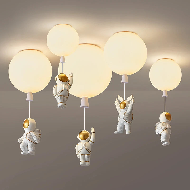 plafonnier led nordique créatif astronaute ballon pour enfants