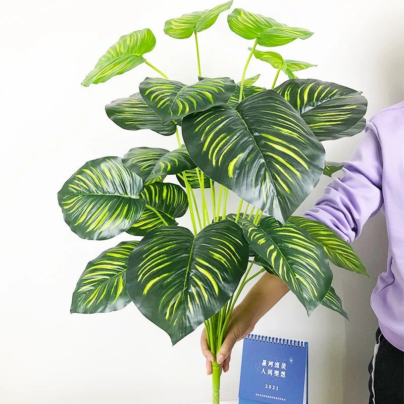 plantes artificielles monstera grandes feuilles pour décoration intérieure