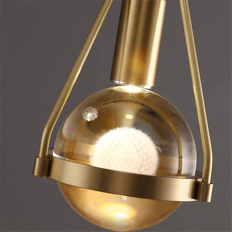 lampe suspendue moderne en cristal de cuivre idéale pour restaurant ou bar