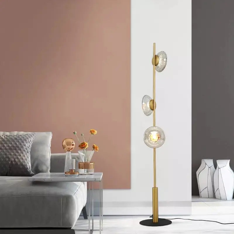 lampadaire postmoderne ceto lampe de sol design en verre et led