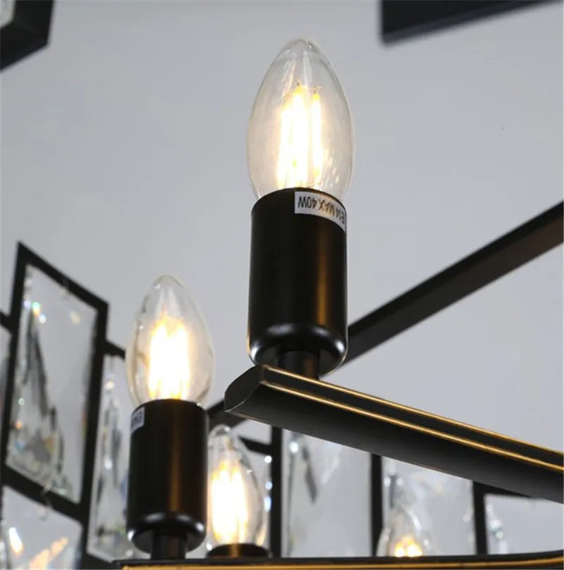 lustre rond moderne en cristal pour éclairage intérieur