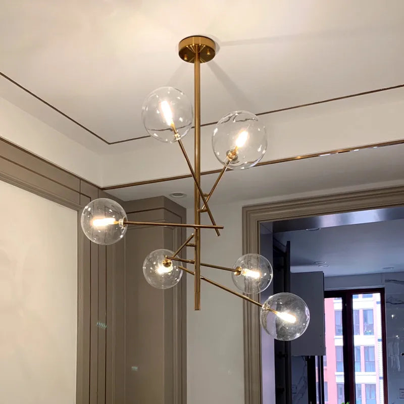 lustre winfordo globe led suspendu avec bulles de verre pour décoration