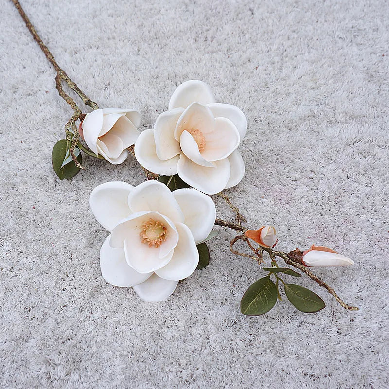 fleur artificielle de magnolia en soie pour décoration élégante