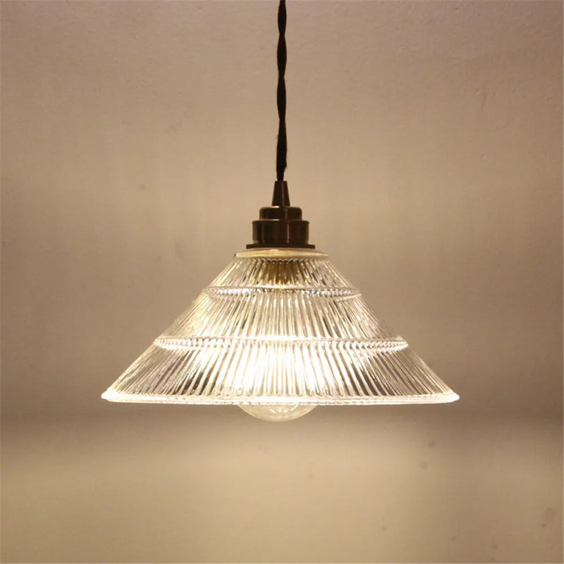 suspension luminaire led en verre et laiton style loft moderne