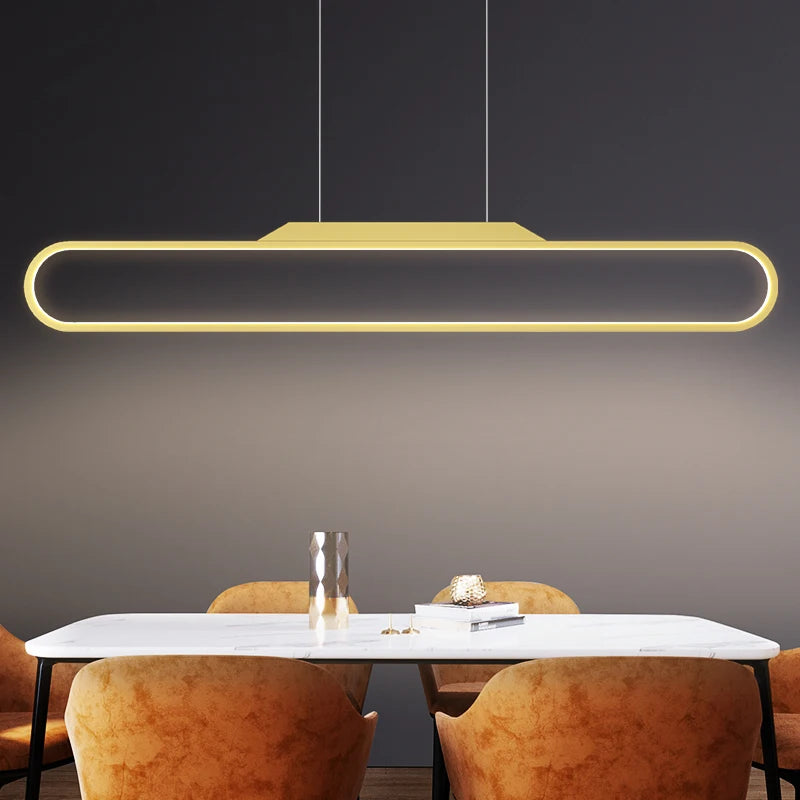 lustre led moderne rectangulaire pour restaurant et bar