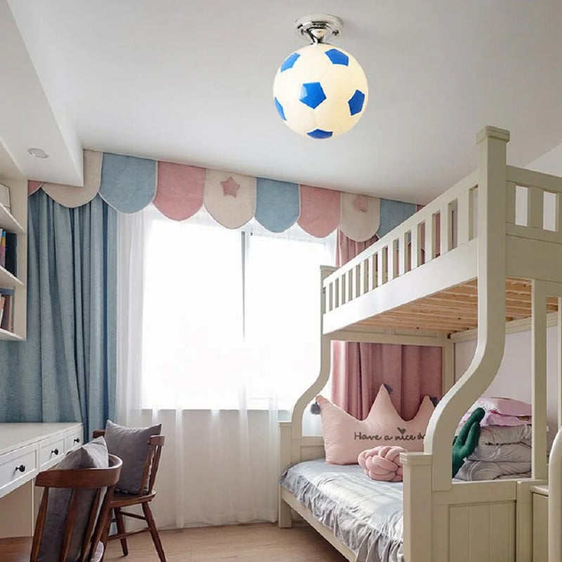 Ballon de Football LED plafonniers 220V E27 Football Bar Club plafonnier créatif enfants garçon chambre décoration luminaire