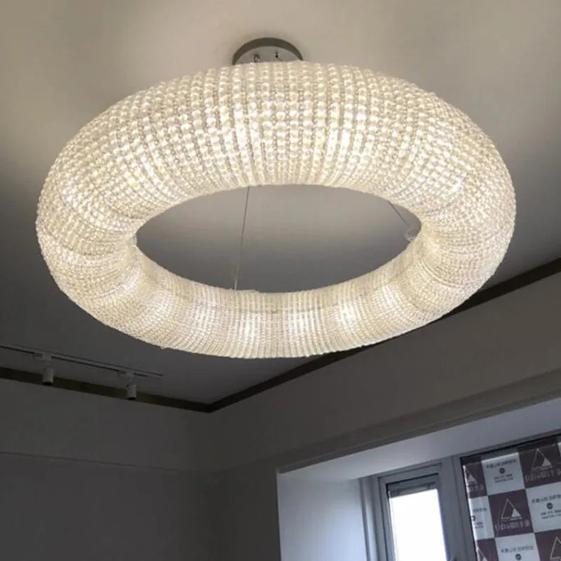 lustre en cristal led moderne en chrome doré pour intérieur élégant