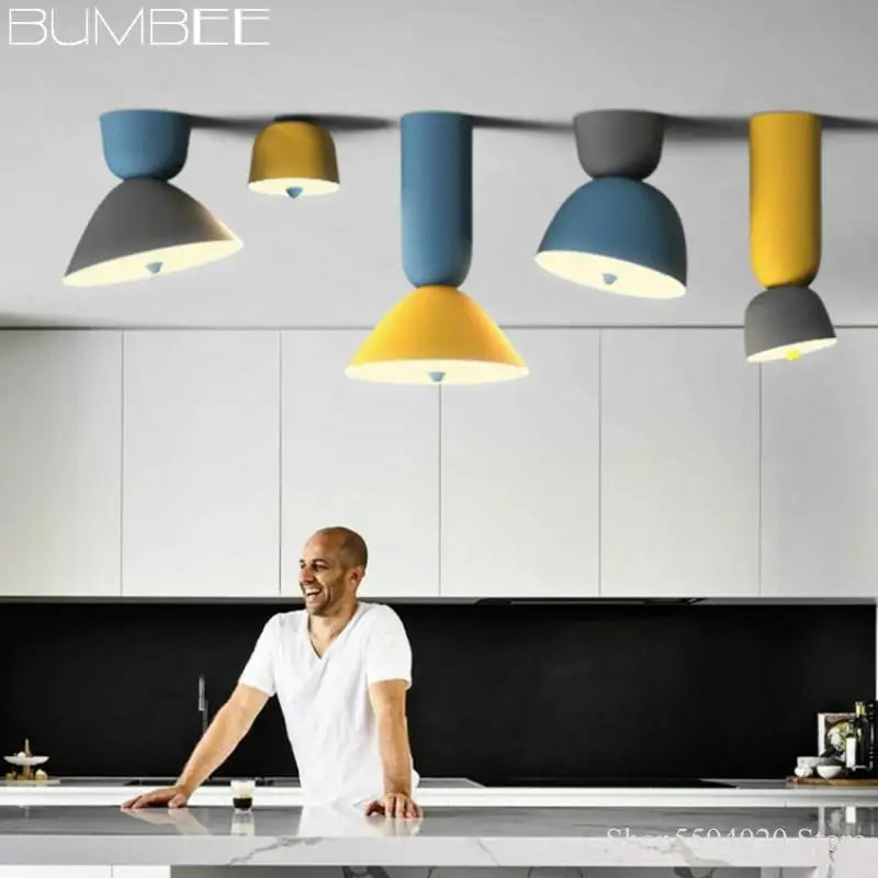 éclairage de toit led design nordique macaron simple moderne