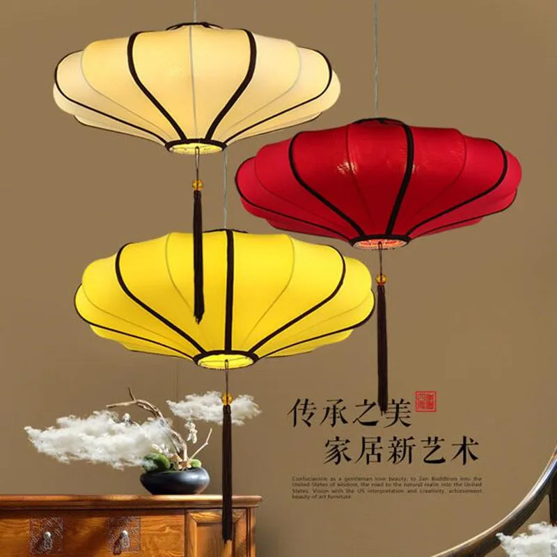 lustre en tissu chinois pour restaurants et hôtels