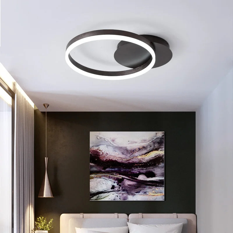 1/2/3 Rings LED Ceiling Lights For Bedroom Dining Room Living Room Kitchen Studyroom Villa Foyer Office Indoor Simple Home Lamps