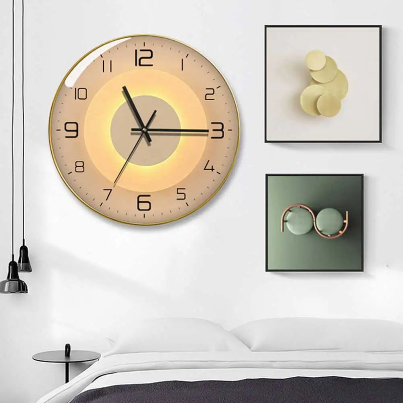 horloge murale en verre design moderne créatif géométrique décorative