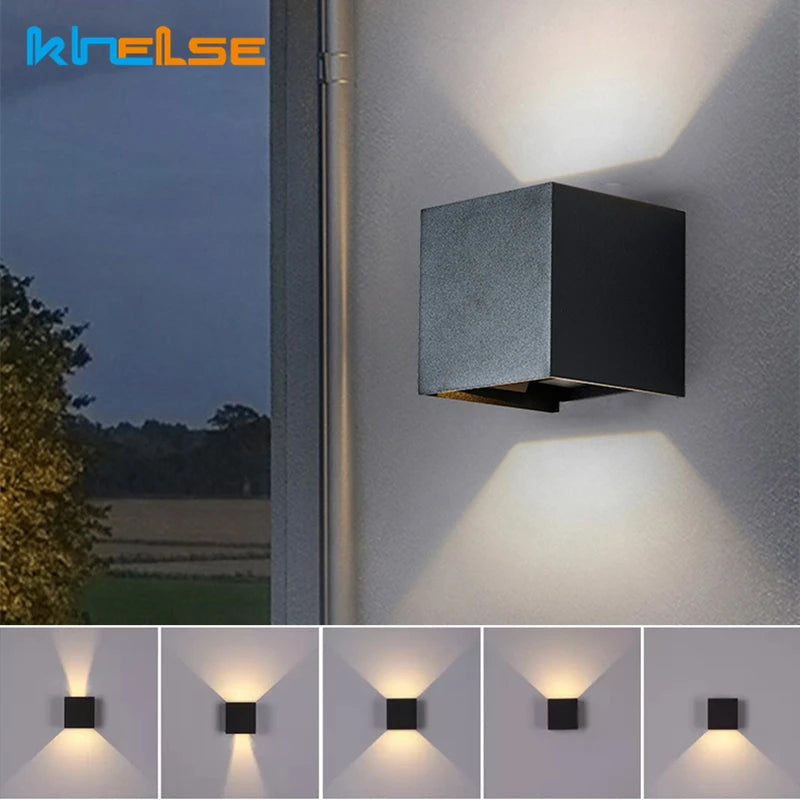 6W Modern Cube LED Wall Lamp IP65 Waterproof Indoor Outdoor Surface Mounted Wall Light Adjustable Beam For Garden Porch Bedroom