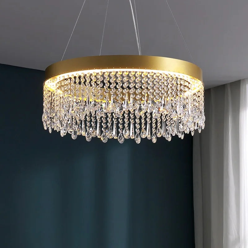 lustre en cristal postmoderne pour décoration intérieure élégante