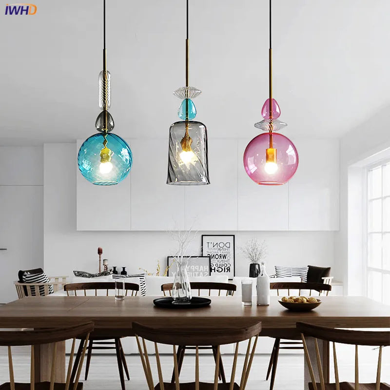 suspension lumineuse moderne en verre pour intérieur élégant