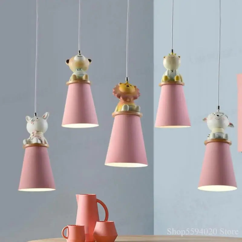 lustre créatif animal dessin animé pour chambre enfant