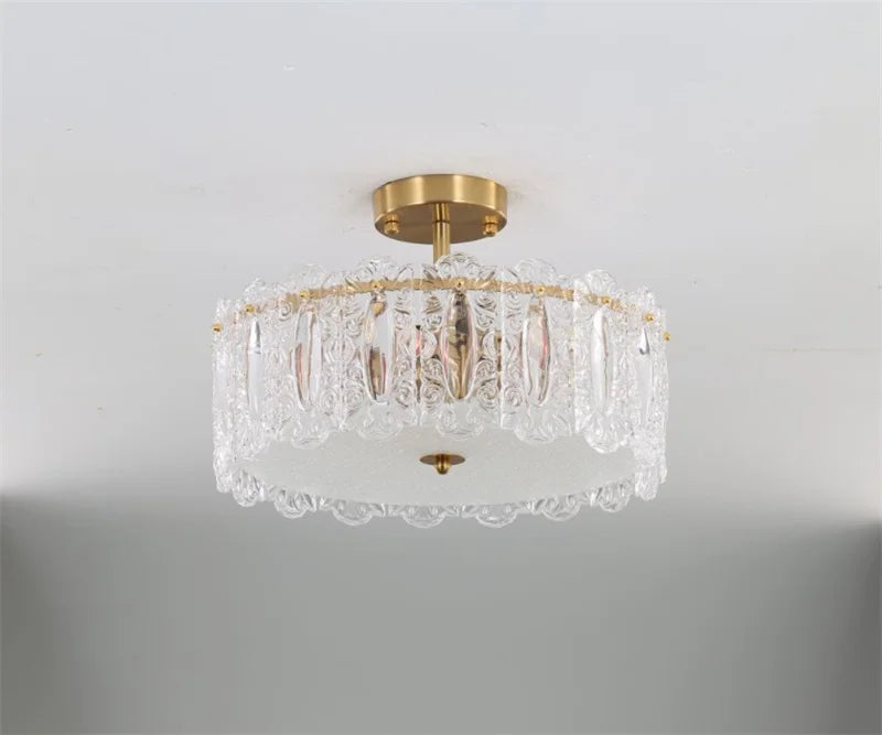 lustre rond en verre artistique pour intérieur moderne