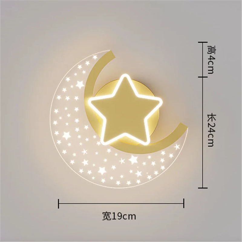 applique murale led étoile et lune pour décoration intérieure