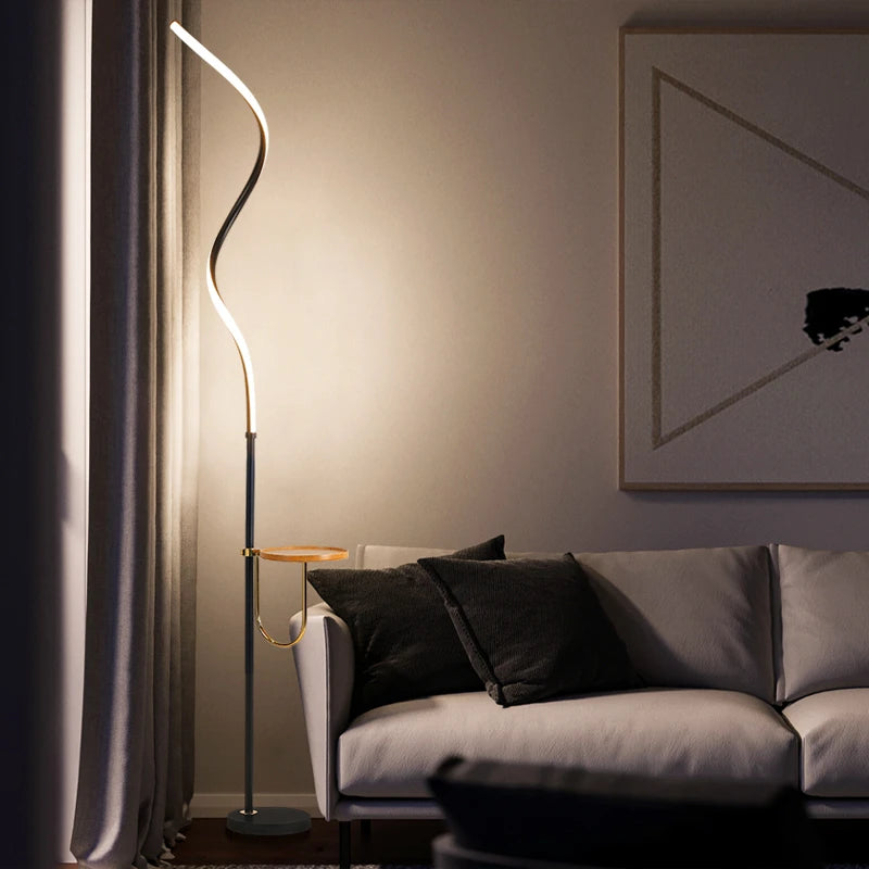 lampadaire led courbe moderne décoration nordique lampes debout luminaires