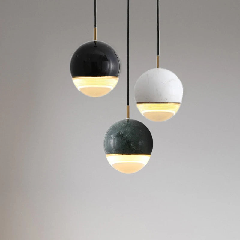 suspension LED design nordique en marbre pour intérieur décoratif