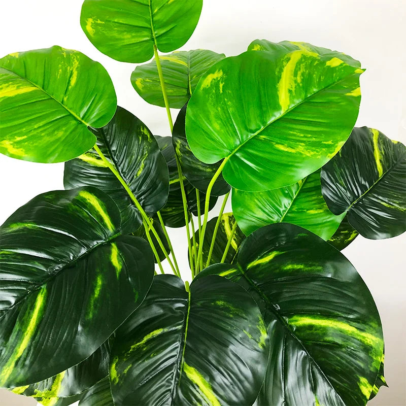 plantes artificielles grandes feuilles monstera pour décoration intérieure