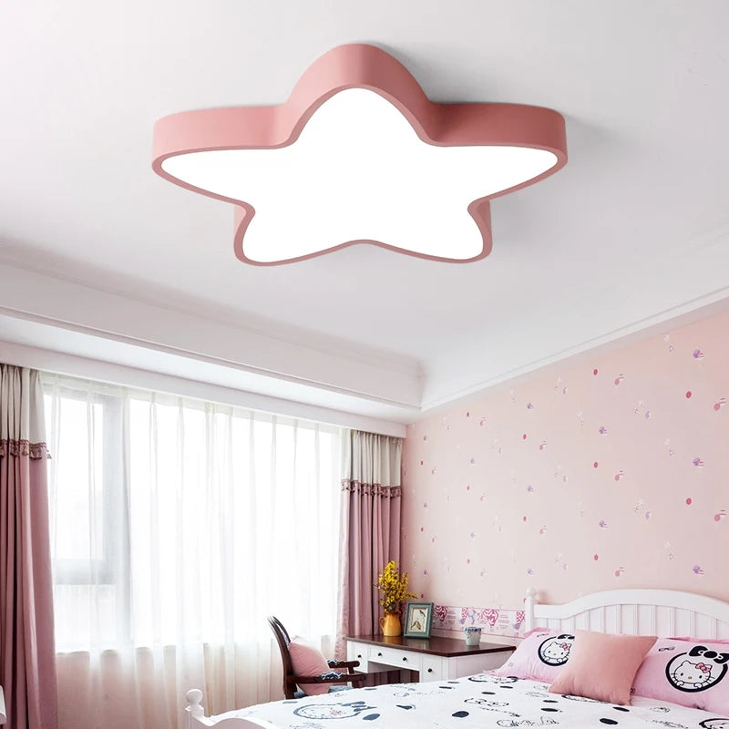 Moderne LED chambre d'enfants coloré étoile plafonnier salon chambre fille chambre lampes chambre d'enfant parc d'attractions éclairage f