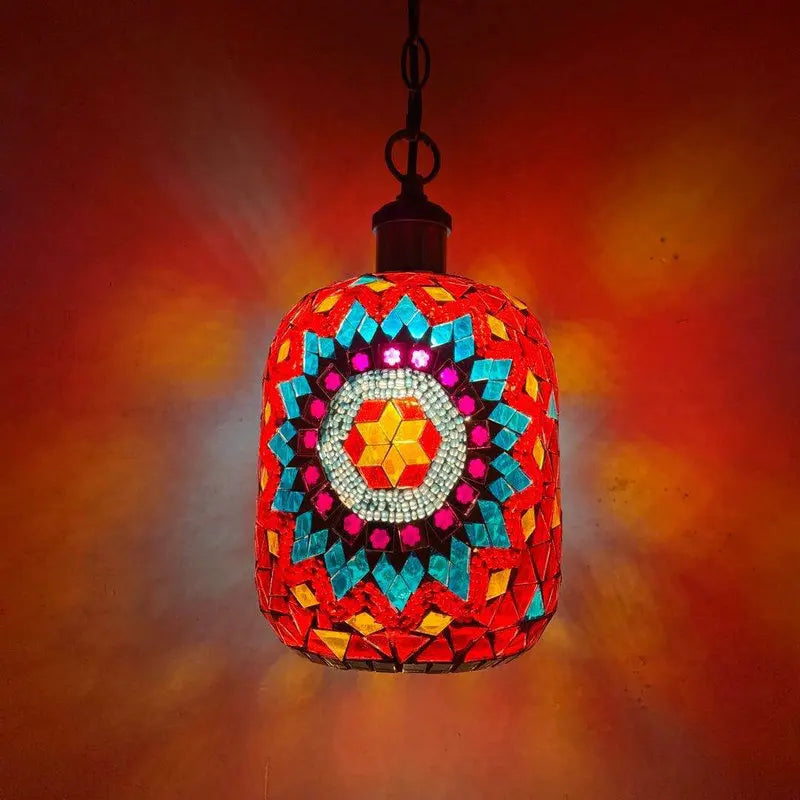 suspension LED en mosaïque turque style bohémien rétro vintage